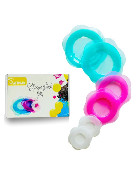 Tapas de Silicona Estirables Genérica - 6 Piezas Reutilizables Tapas de Silicona Estirables Genérica - 6 Piezas Reutilizables