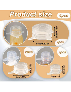 6 Tapas de Silicona Reutilizables SynHHergyx para Tarros 3-6 cm 2
