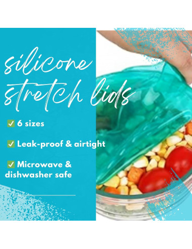 Tapas de Silicona Estirables Genérica - 6 Piezas Reutilizables