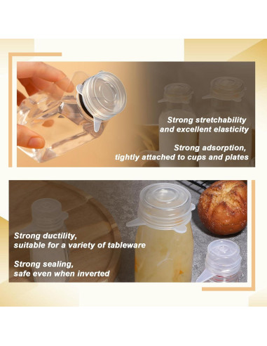 6 Tapas de Silicona Reutilizables SynHHergyx para Tarros 3-6 cm