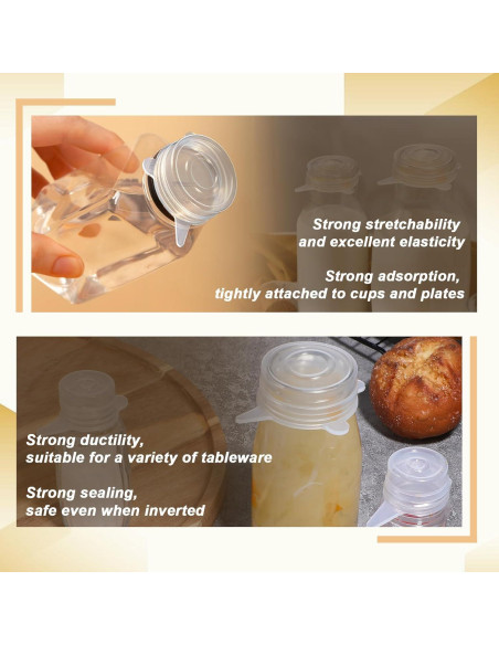 6 Tapas de Silicona Reutilizables SynHHergyx para Tarros 3-6 cm