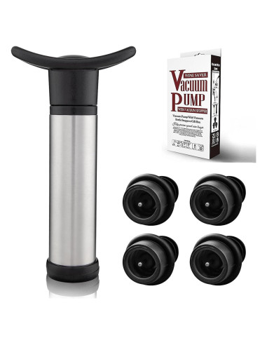 Bomba de vacío para vino BETTFOR con 4 tapones de silicona