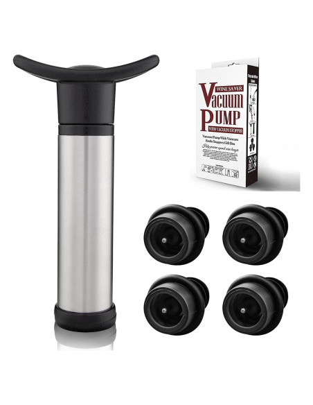 Bomba de vacío para vino BETTFOR con 4 tapones de silicona