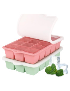 Bandeja de Hielo de Silicona HUAKENER 2 Pack Mediana