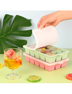 Bandeja de Hielo de Silicona HUAKENER 2 Pack Mediana 2