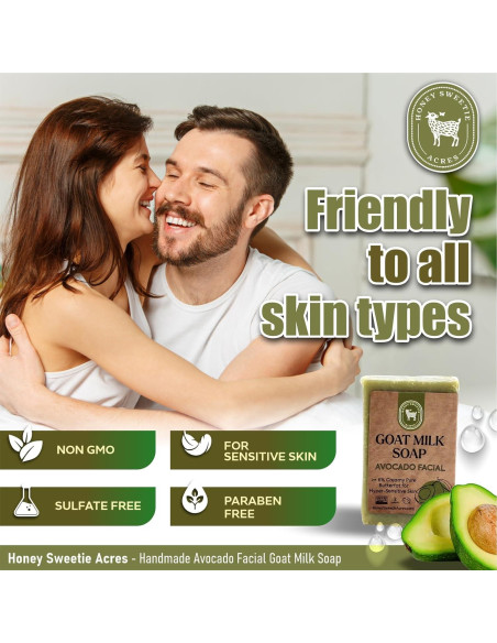 Jabón Facial Hidratante Honey Sweetie Acres 85g Aguacate Leche Cabra