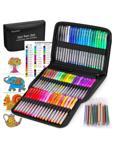 Set de 120 Bolígrafos de Gel Soucolor Multicolor con Estuche