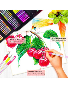 Set de 120 Bolígrafos de Gel Soucolor Multicolor con Estuche 2