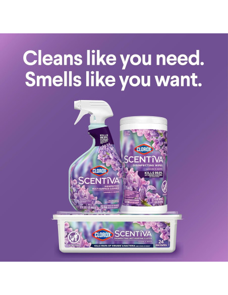 Paños Desinfectantes Húmedos Clorox Scentiva Lavanda 24 Unidades