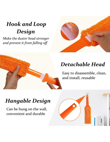 Paquete de 4 Plumeros Reutilizables HSHTTKL 35.5 cm Microfibra