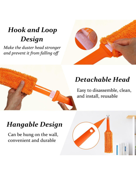 Paquete de 4 Plumeros Reutilizables HSHTTKL 35.5 cm Microfibra