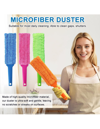 Paquete de 4 Plumeros Reutilizables HSHTTKL 35.5 cm Microfibra