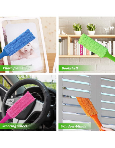 Paquete de 4 Plumeros Reutilizables HSHTTKL 35.5 cm Microfibra