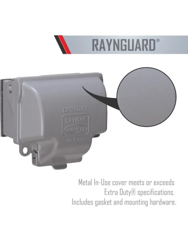 Cubierta de Receptáculo Metálica TayMac MX3300 Gris 1 Gang