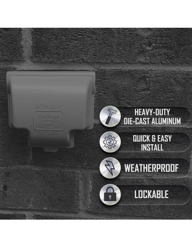 Cubierta de Receptáculo Metálica TayMac MX3300 Gris 1 Gang
