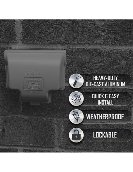 Cubierta de Receptáculo Metálica TayMac MX3300 Gris 1 Gang