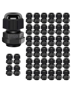 Cable Gland PG9 Impermeable Ajustable 4-8mm Gebildet - 40 Pcs