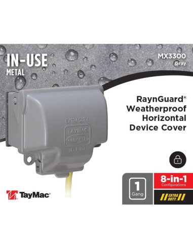 Cubierta de Receptáculo Metálica TayMac MX3300 Gris 1 Gang