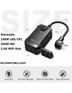 Enchufe Regulador Inteligente TREATLIFE IP44 400W Control Remoto 2