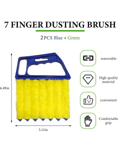 Herramienta de Limpieza de Persianas DXNQ 2 Pcs 7 Dedos 2