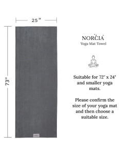 Toalla de Yoga Antideslizante NORCIA 185x63.5cm Microfibra Gris 2