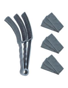 Limpiador de Persianas QINGHAHU con Cepillo y 4 Mangas Microfibra