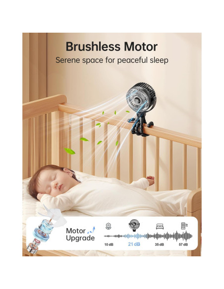 Mini Ventilador Portátil Bearwind S15 con Luz LED 4 Velocidades