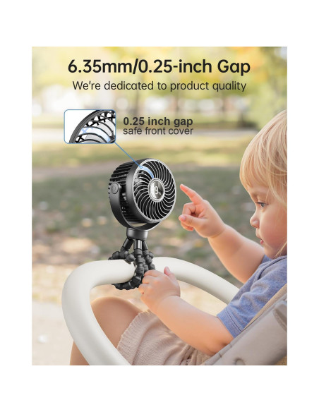 Mini Ventilador Portátil Bearwind S15 con Luz LED 4 Velocidades