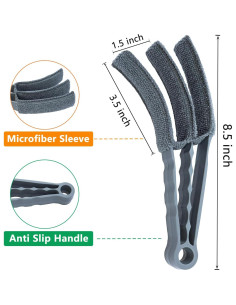 Limpiador de Persianas QINGHAHU con Cepillo y 4 Mangas Microfibra 2