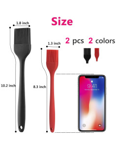 Juego de Brochas de Silicona Hhyn 2 Piezas Resistente al Calor 2
