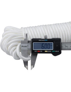 Cuerda de Nylon Trenzada jijAcraft 30.48m 6mm Blanca Multiusos 2