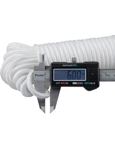 Cuerda de Nylon Trenzada jijAcraft 30.48m 6mm Blanca Multiusos