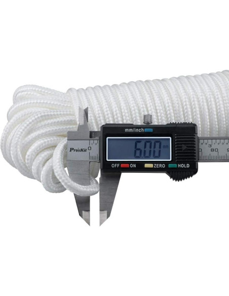 Cuerda de Nylon Trenzada jijAcraft 30.48m 6mm Blanca Multiusos