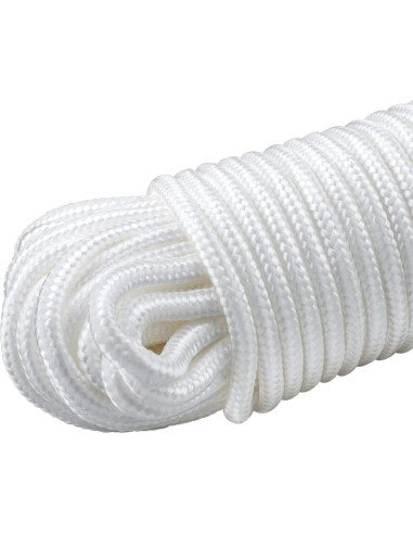 Cuerda de Nylon Trenzada jijAcraft 30.48m 6mm Blanca Multiusos