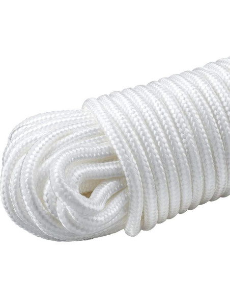 Cuerda de Nylon Trenzada jijAcraft 30.48m 6mm Blanca Multiusos
