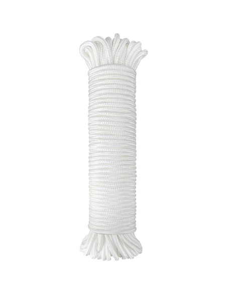 Cuerda de Nylon Trenzada jijAcraft 30.48m 6mm Blanca Multiusos