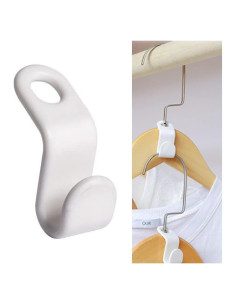 Ganchos para Perchas Otylzto 50pcs Ahorra Espacio Blanco