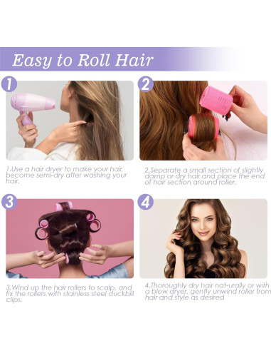 Juego de Rulos para Cabello YHOVID - 72 Piezas, 5 Tamaños