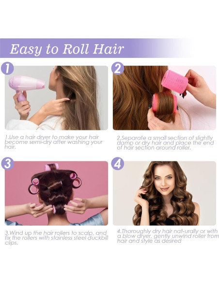 Juego de Rulos para Cabello YHOVID - 72 Piezas, 5 Tamaños