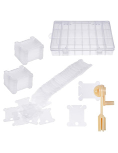 Caja Organizadora de Hilo de Bordado WILLBOND con 100 Bobinas