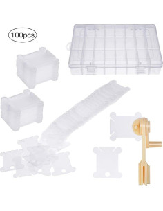 Caja Organizadora de Hilo de Bordado WILLBOND con 100 Bobinas 2