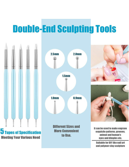 10 Piezas Herramientas de Esculpido de Arcilla Clatoon