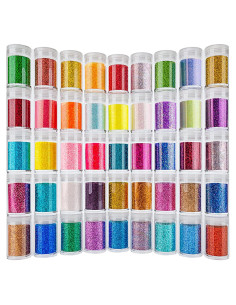 Juego de 45 Colores de Purpurina Ultra Fina Linwulte 342.5g