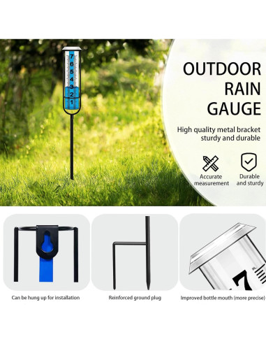 Pluviómetro BIUWING Ajustable 73.66 cm para Jardín