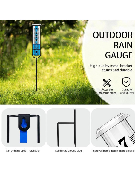 Pluviómetro BIUWING Ajustable 73.66 cm para Jardín