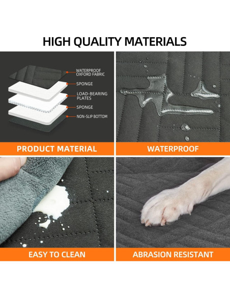 Extensor de Asiento Trasero YJGF para Perros Negro 132x64 cm