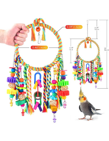 Columpio para Aves KATUMO con Juguetes Coloridos 17cm