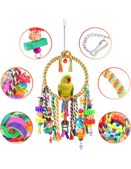 Columpio para Aves KATUMO con Juguetes Coloridos 17cm