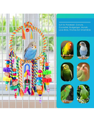Columpio para Aves KATUMO con Juguetes Coloridos 17cm