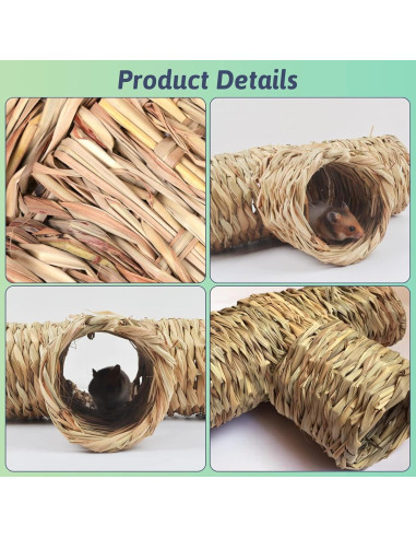 Túnel de Hierba Hamiledyi para Hámster y Pequeñas Mascotas 31.75cm